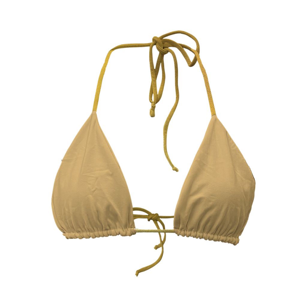Top Triangle doré pailleté / beige