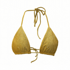 Top Triangle réversible doré pailleté / beige
