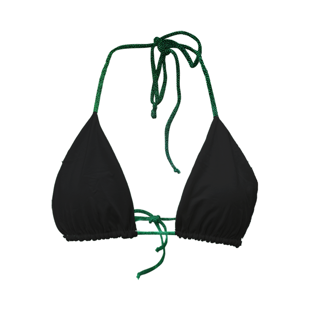 Top Triangle réversible vert pailleté / noir