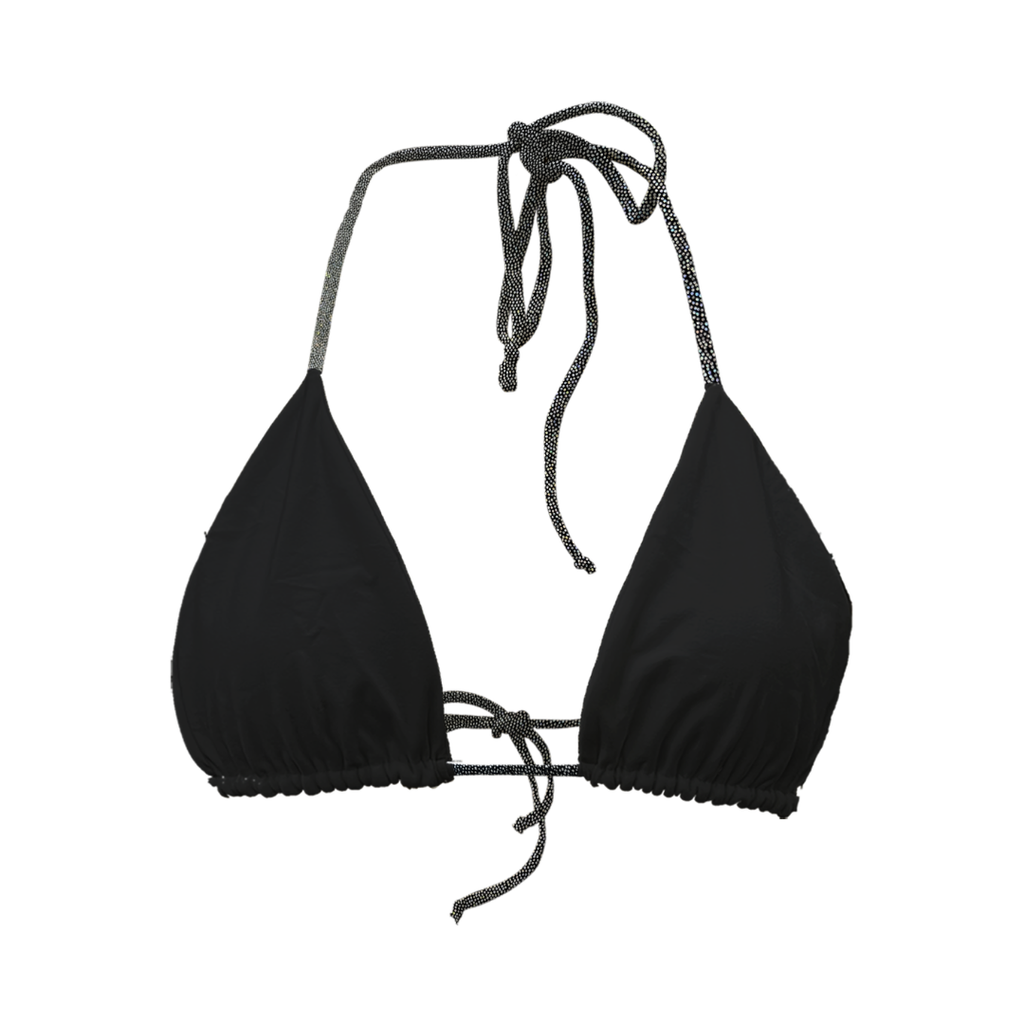 Top Triangle réversible noir pailleté / noir